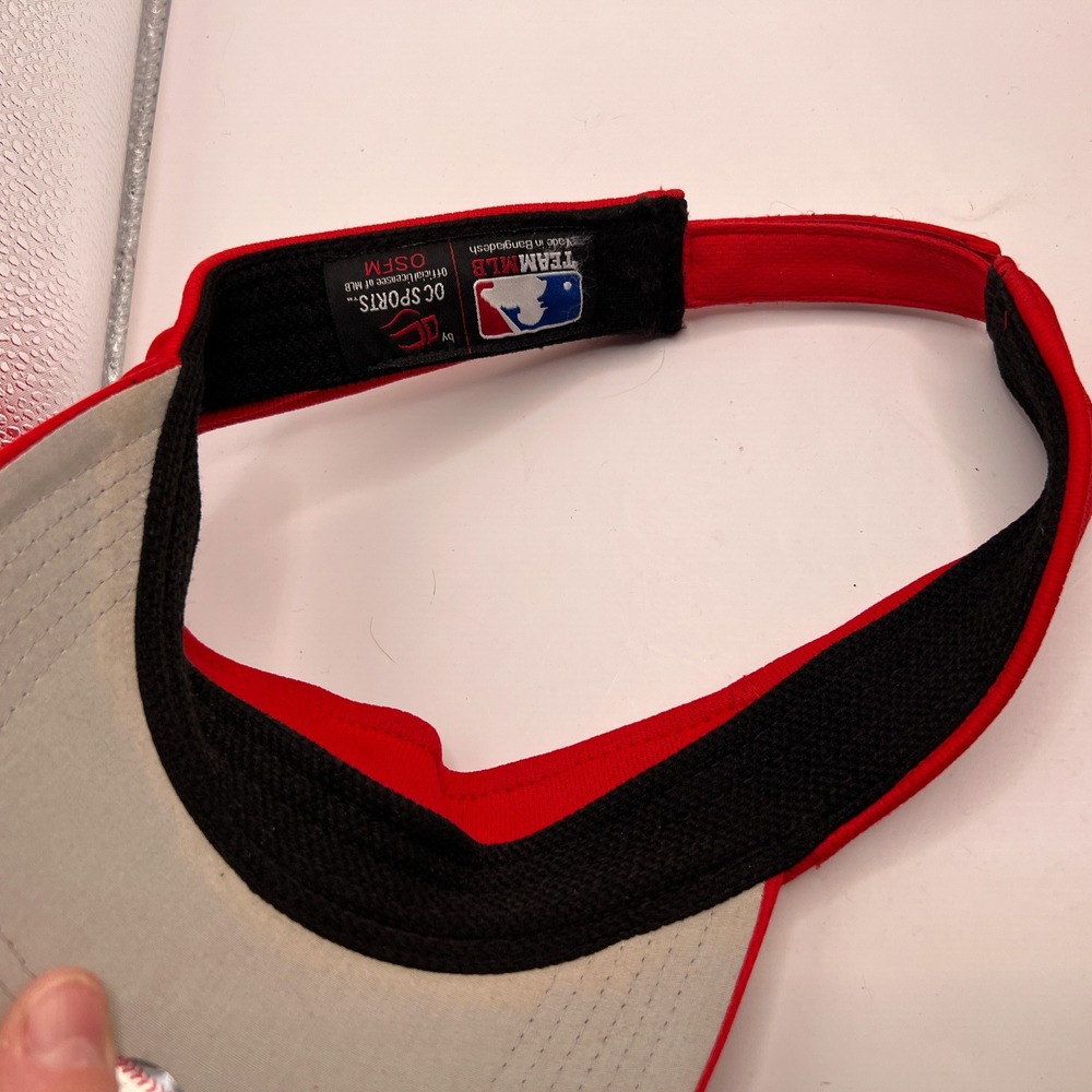 Washington Nationals Visor Red OC Sports MLB Adjustable Mesh Hat OSFM - Picture 7 of 8